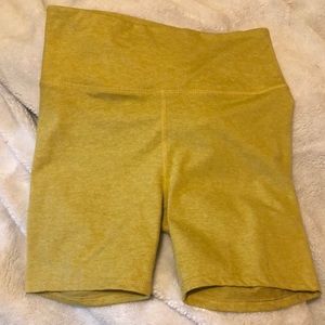 Yellow comfortable workout shorts.